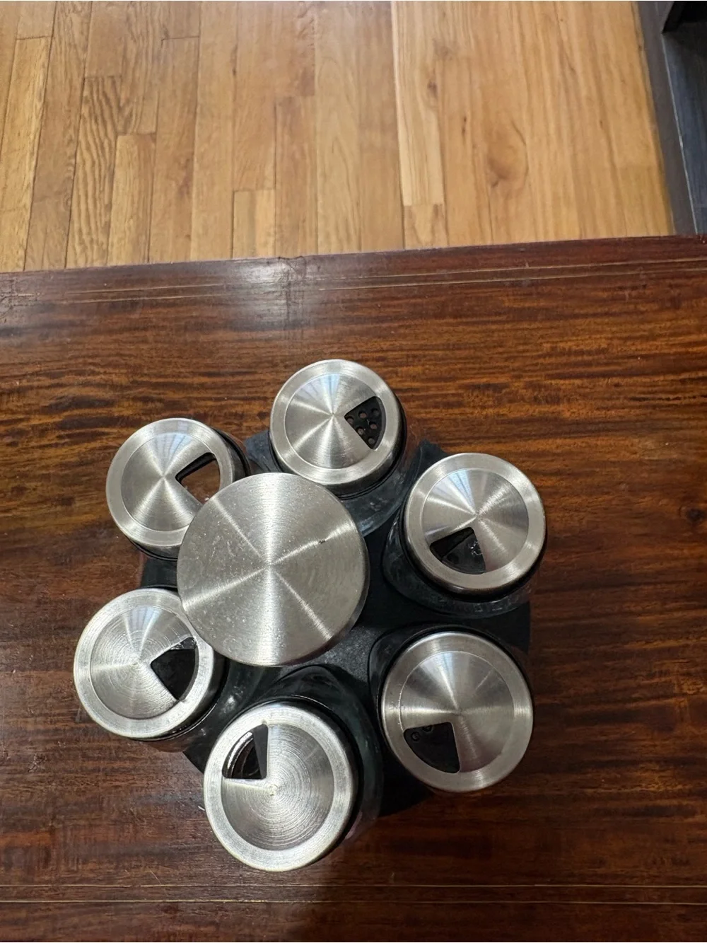 Stainless Steel Rotating Spice Rack Set - Silver